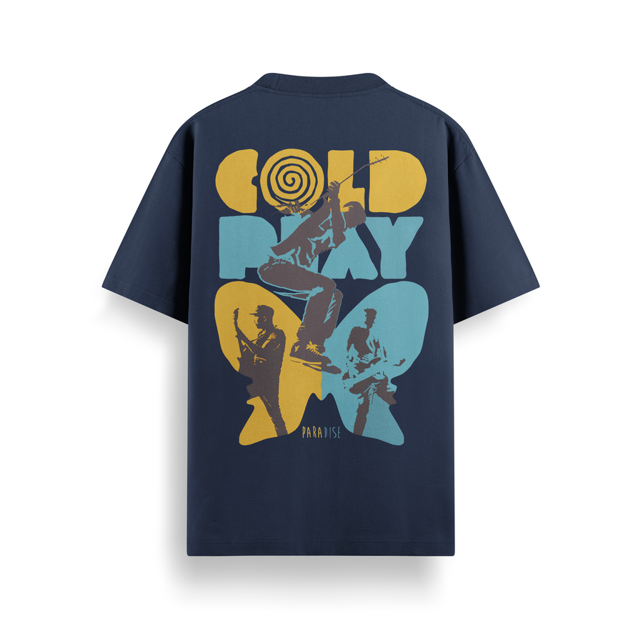 Coldplay Viva Navy Oversized 240 GSM Tee