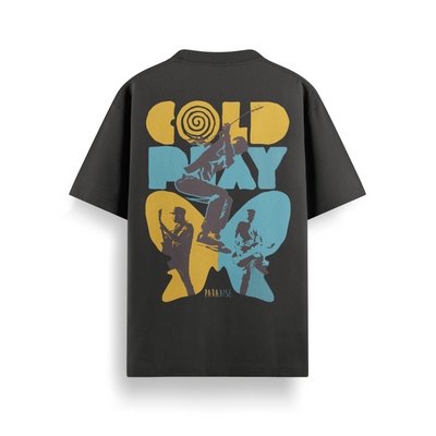 Coldplay Viva Black Oversized 240 GSM Tee