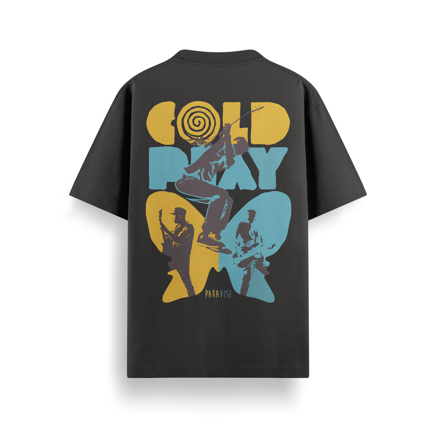 Coldplay Viva Black Oversized 240 GSM Tee