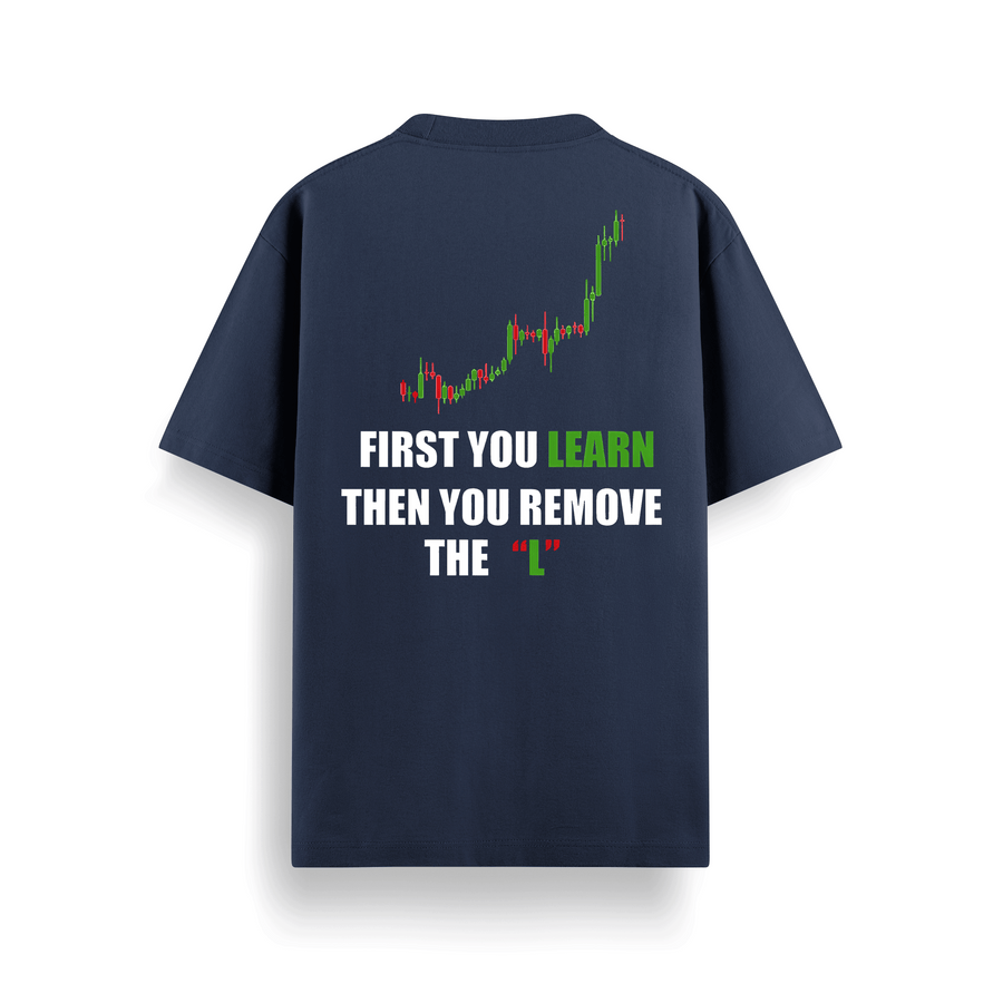 Learn & Earn Navy Oversized 240 GSM Tee