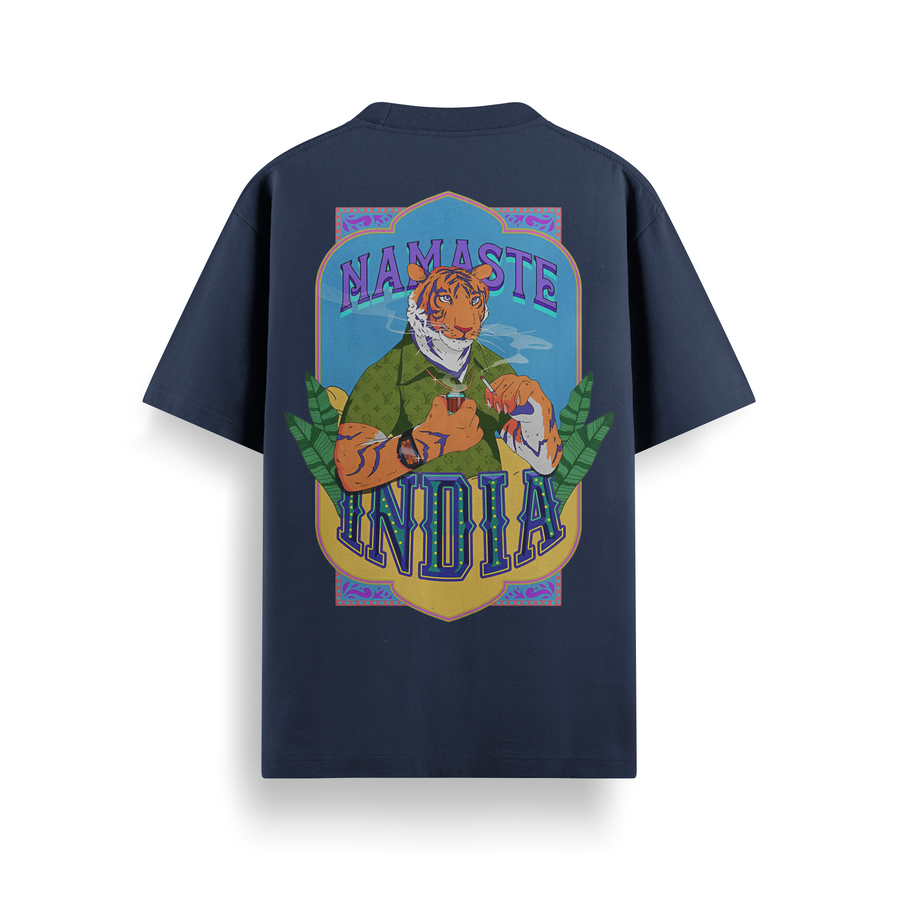 Namaste India Navy Oversized 240 GSM Tee