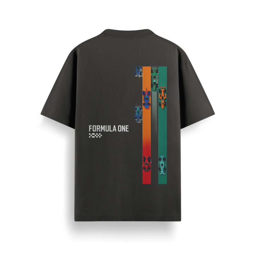 Formula One Black Oversized 240 GSM Tee