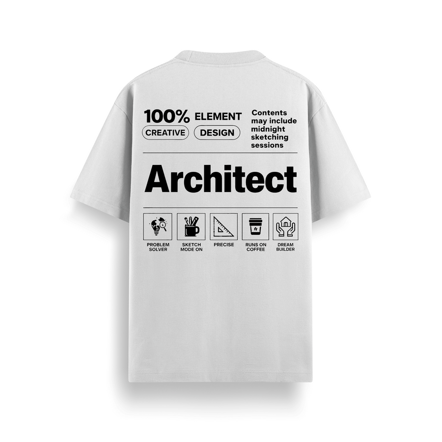 Architect Blueprint Off White Oversized 240 GSM Tee
