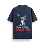 Born To Bat Navy Oversized 240 GSM Tee