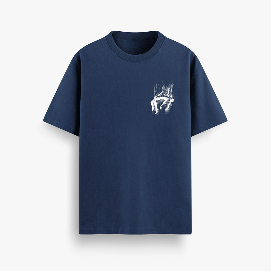 Future Type Navy Oversized 240 GSM Tee