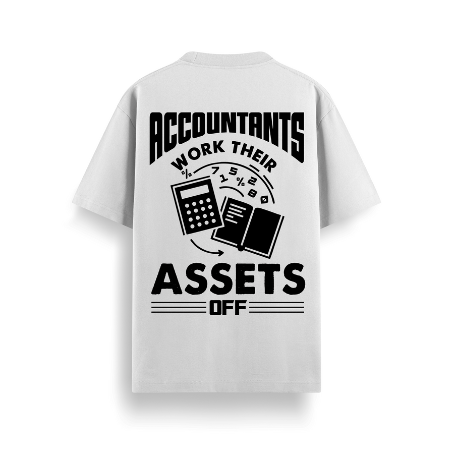 Accounting Assets Off-White Oversized 240 GSM Tee