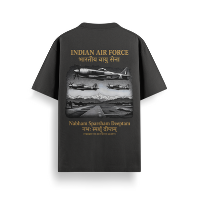 (Custom Name) Nabham Sparsham Deeptam Black Oversized 240 GSM Tee