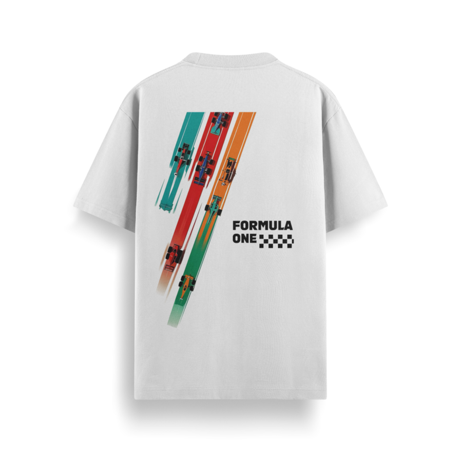 Formula One Off White Oversized 240 GSM Tee