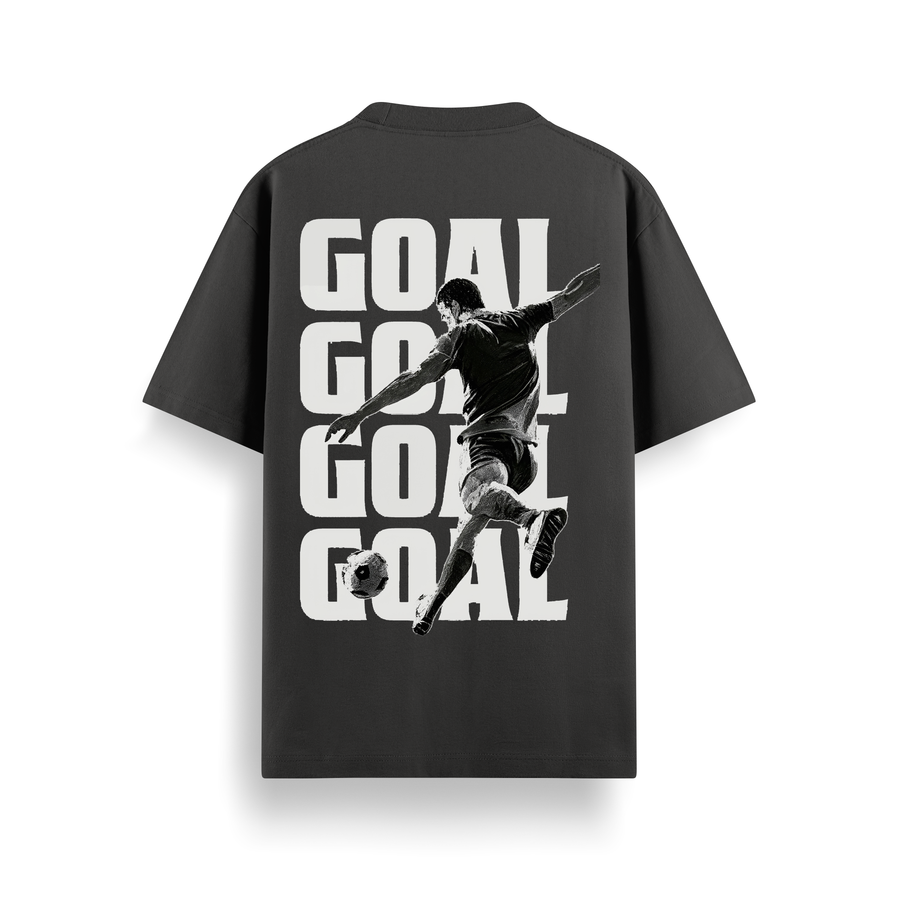 Goal Goal Goal Black Oversized 240 GSM Tee