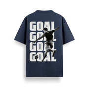 Goal Goal Goal Navy Oversized 240 GSM Tee
