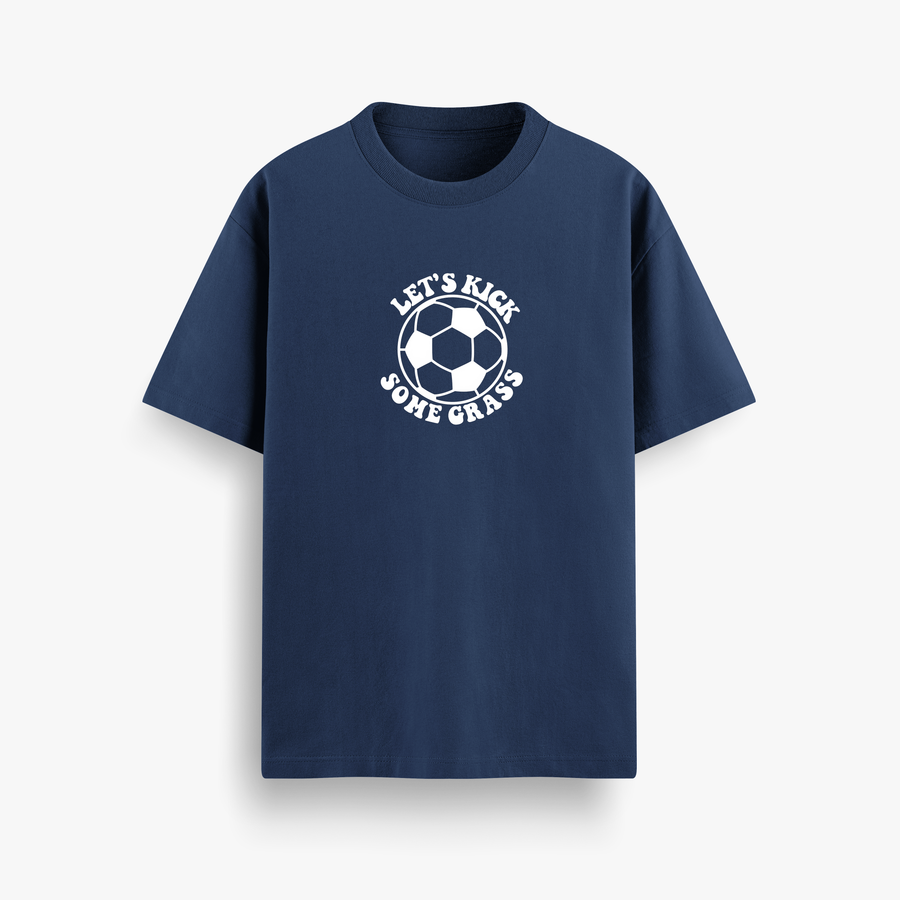 Goal Goal Goal Navy Oversized 240 GSM Tee