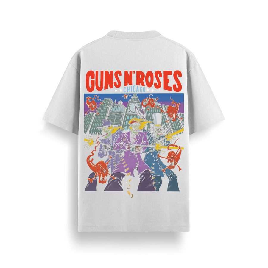Guns N Roses Jungle Off White Oversized 240 GSM Tee