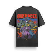 Guns N Roses Jungle Black Oversized 240 GSM Tee