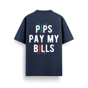 Pips Pay Bills Navy Oversized 240 GSM Tee