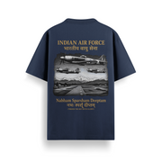 (Custom Name) Nabham Sparsham Deeptam Navy Oversized 240 GSM Tee