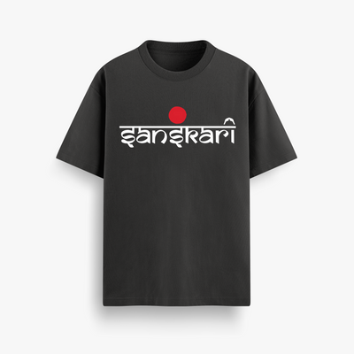 Sanskari Black Oversized 240 GSM Tee