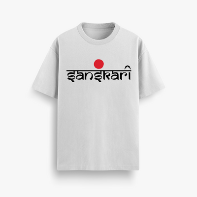 Sanskari Off White Oversized 240 GSM Tee