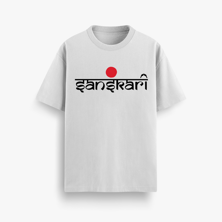 Sanskari Off White Oversized 240 GSM Tee