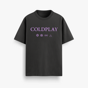 Coldplay Symbols Black Oversized 240 GSM Tee