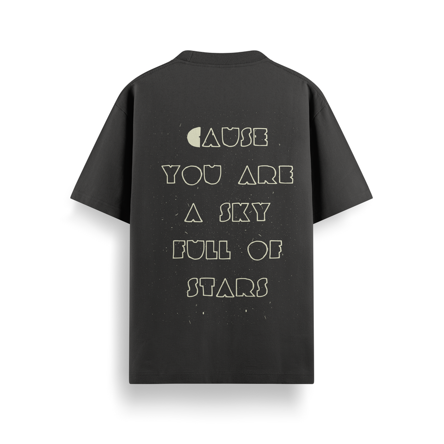 Sky Full Of Stars Black Oversized 240 GSM Tee