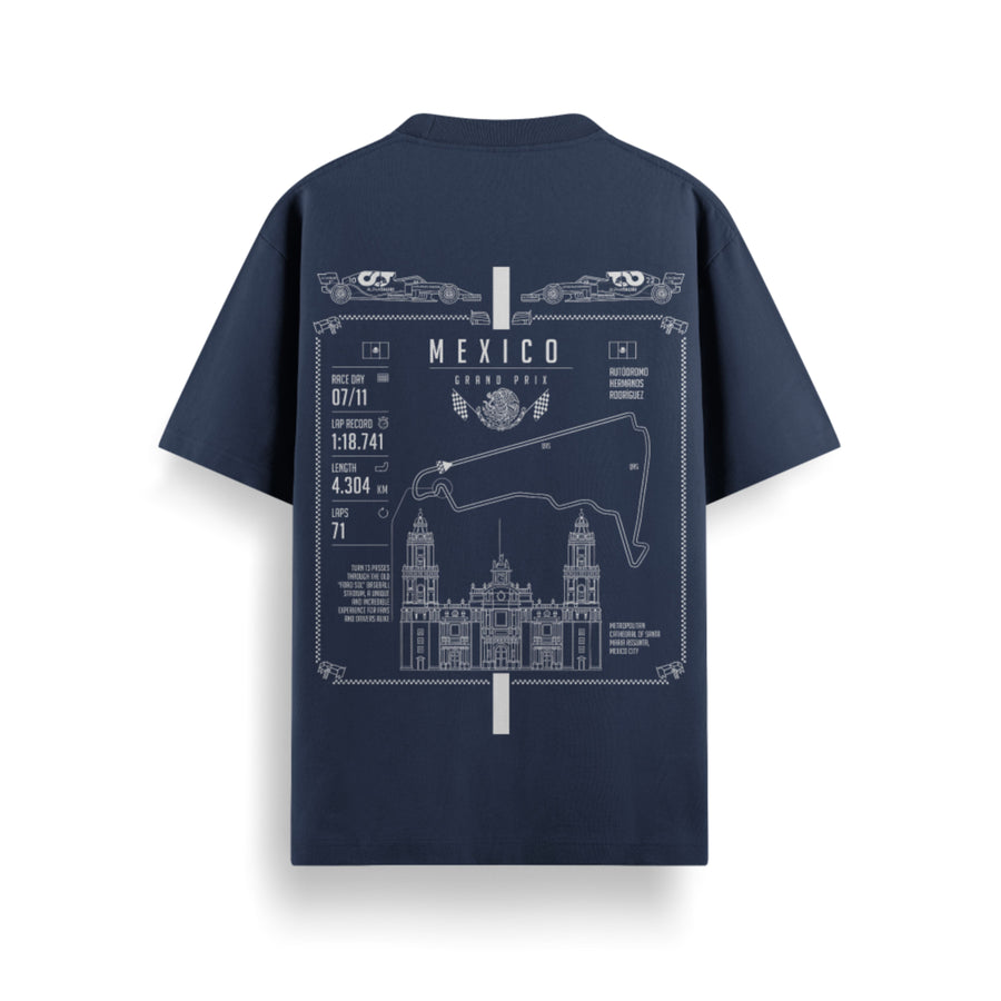 Mexico Grand Prix Navy Oversized 240 GSM Tee