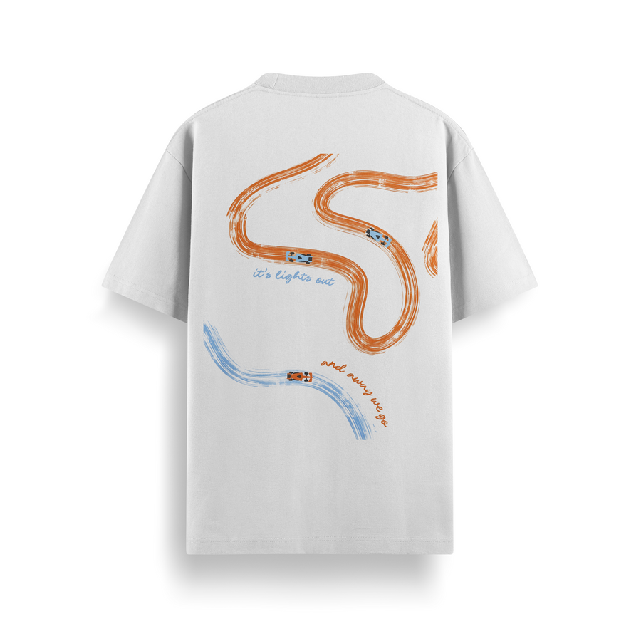 Lights Out Off White Oversized 240 GSM Tee