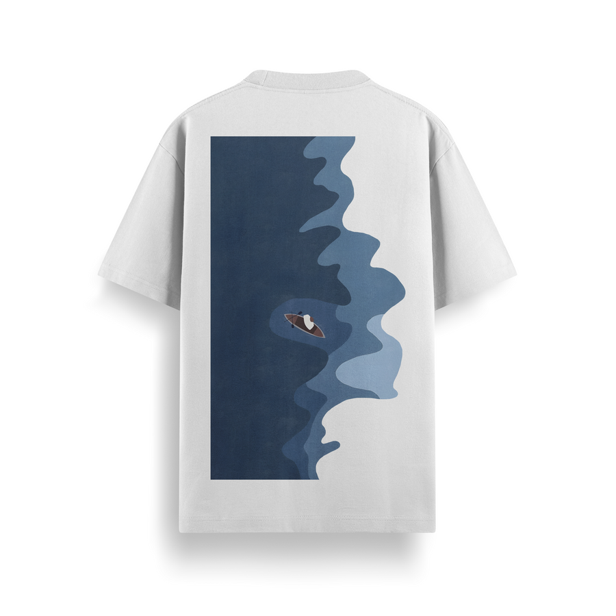 Lone Rower Off White Oversized 240 GSM Tee