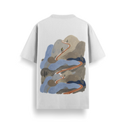 Winding Trail Off White Oversized 240 GSM Tee