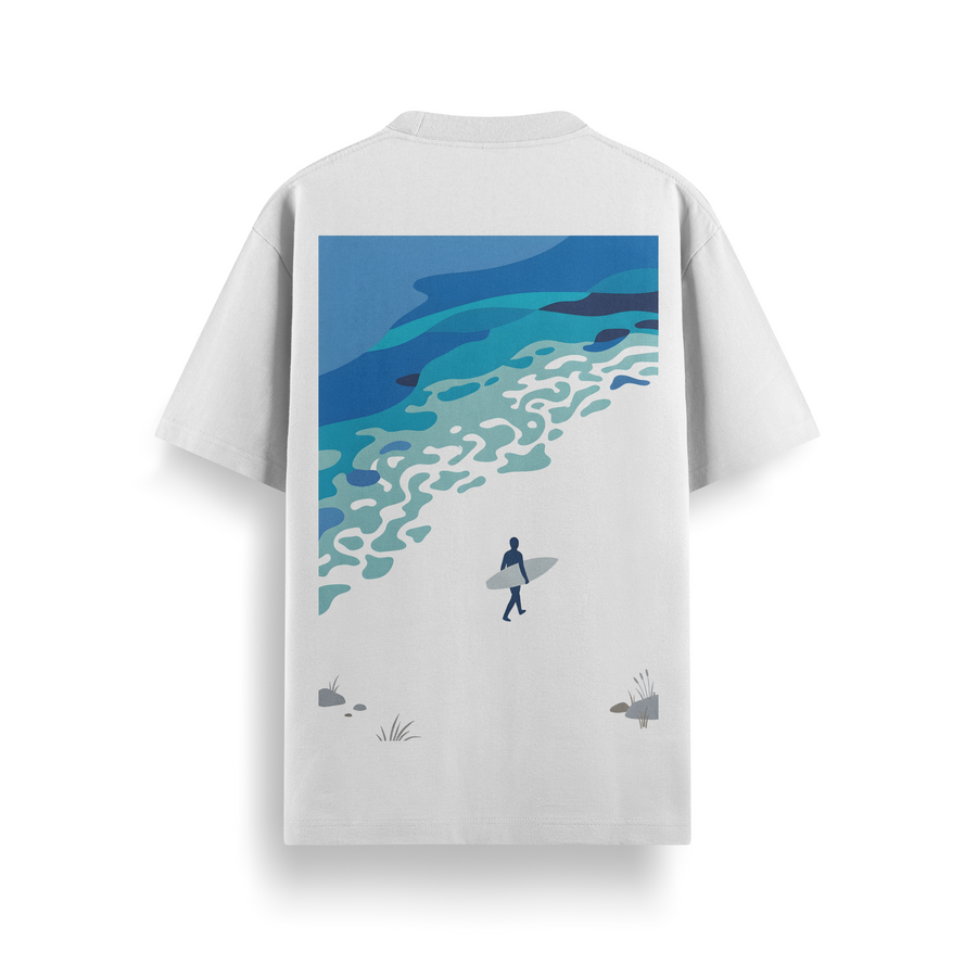 Reef Walk Off White Oversized 240 GSM Tee