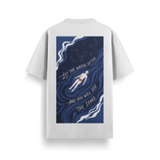 Let The Water Settle Off White Oversized 240 GSM Tee