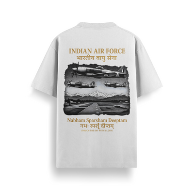 (Custom Name) Nabham Sparsham Deeptam Off White Oversized 240 GSM Tee