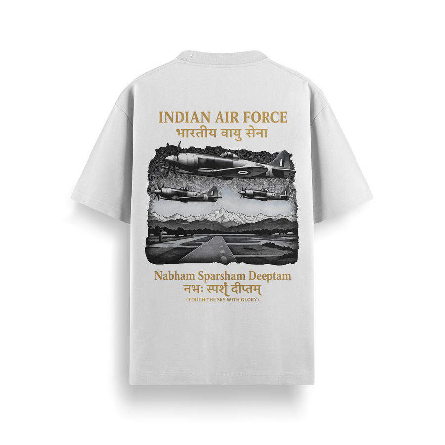 (Custom Name) Nabham Sparsham Deeptam Off White Oversized 240 GSM Tee