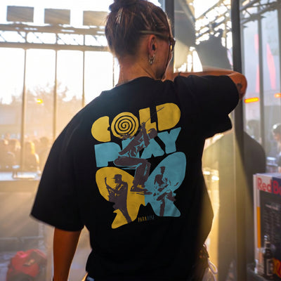 Coldplay Viva Black Oversized 240 GSM Tee