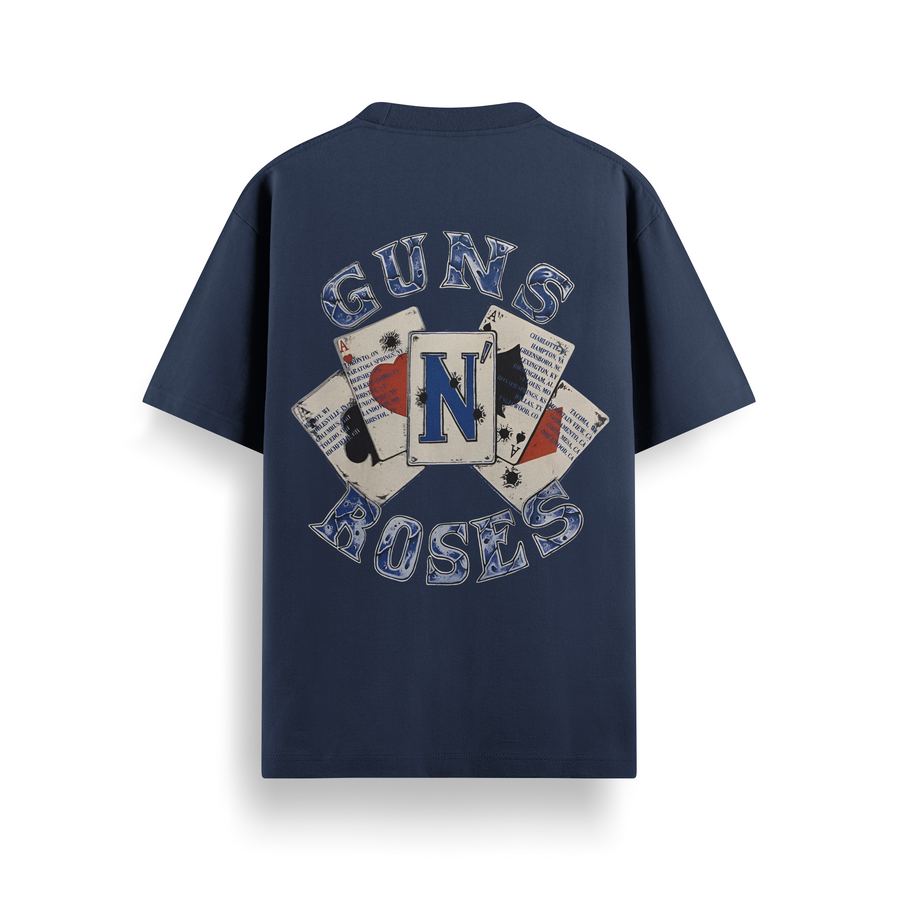 Guns N Roses Nightrain Navy Oversized 240 GSM Tee