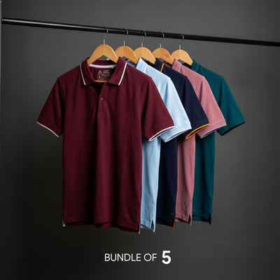 Bundle of 5 Polos (260 GSM)