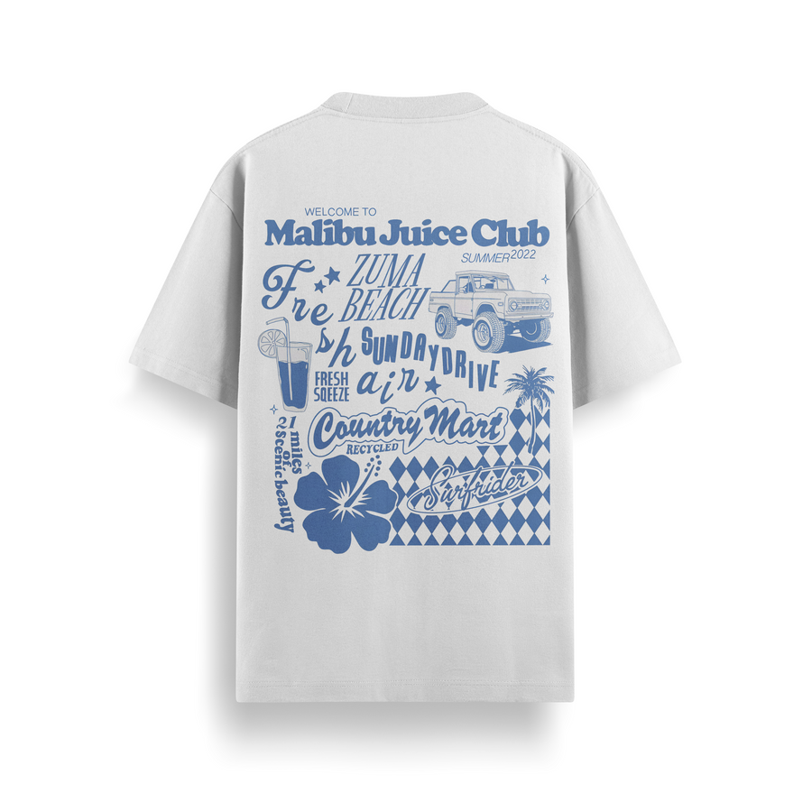 Malibu Juice Club Off White Oversized 240 GSM Tee