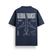Global Transit Navy Oversized 240 GSM Tee