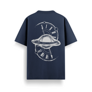 Cosmic Orbit Navy Oversized 240 GSM Tee