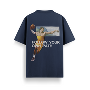 Follow Your Path Navy Oversized 240 GSM Tee