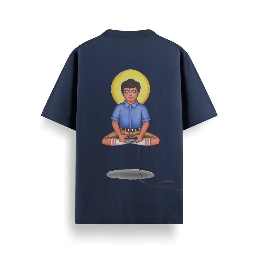 Chill Navy Oversized 240 GSM Tee