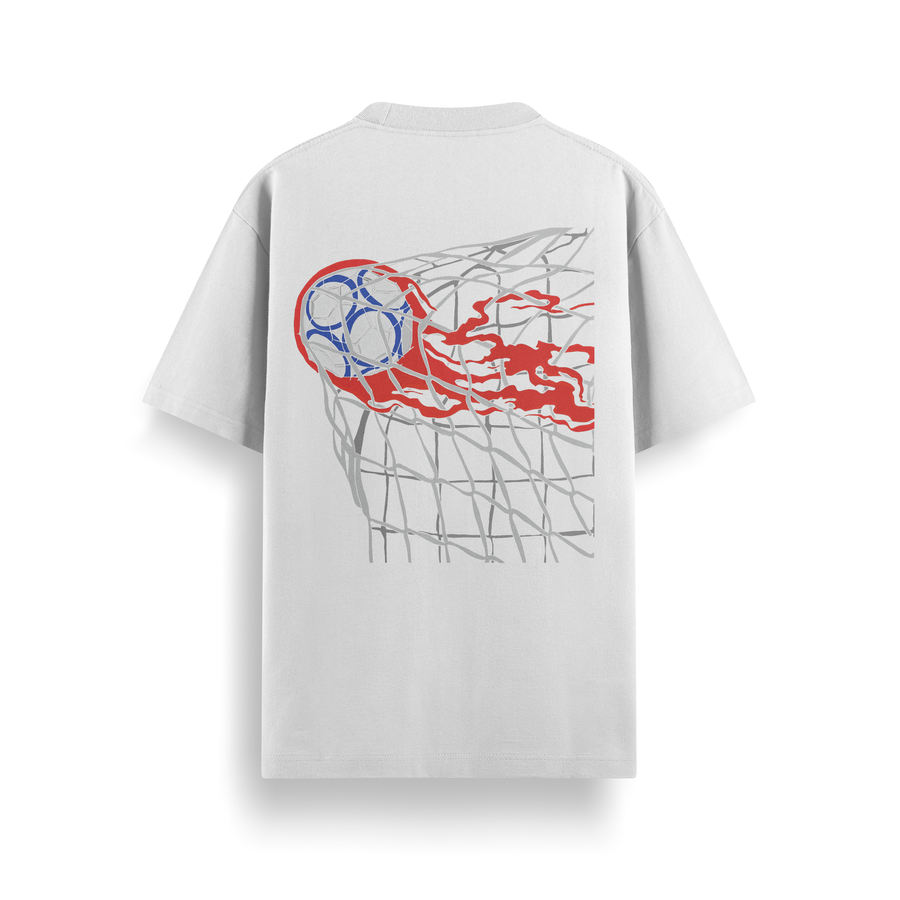 Goalscoring White Oversized 240 GSM Tee