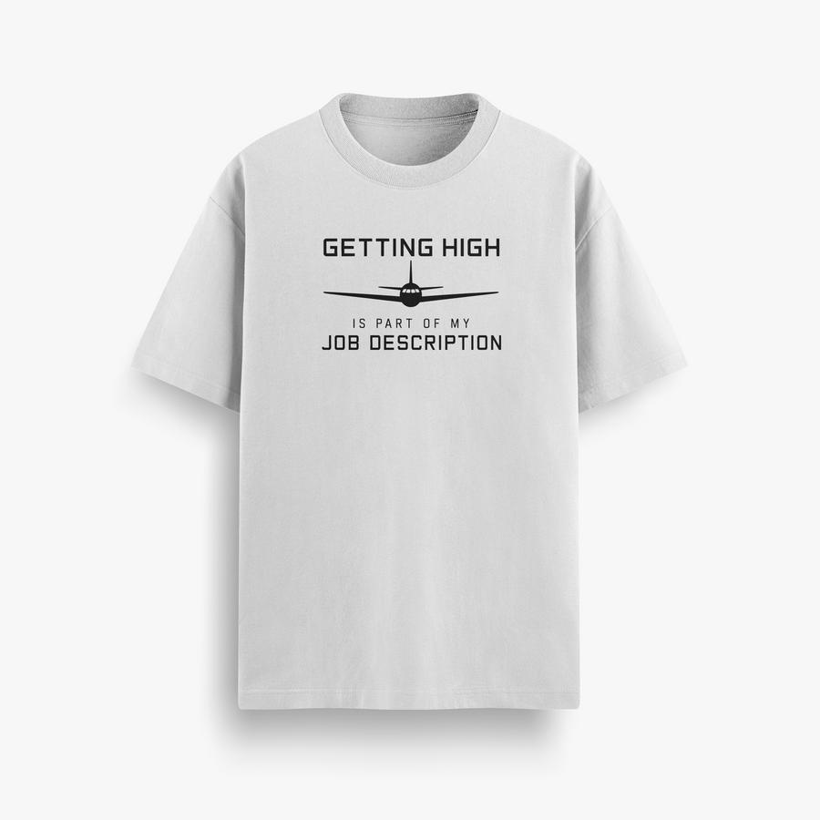 Getting High Job Description Off White Oversized 240 GSM Tee
