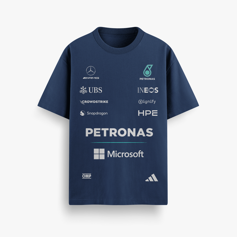 Mercedes Petronas Navy Oversized 240 GSM Tee