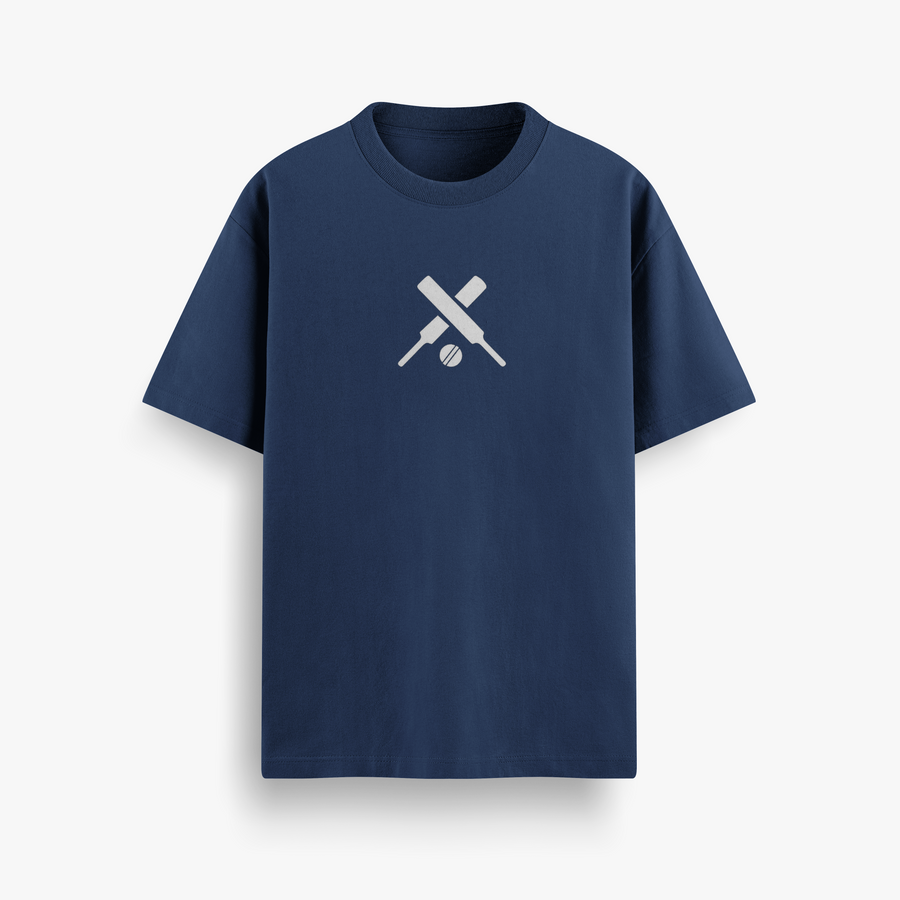 Born To Bat Navy Oversized 240 GSM Tee