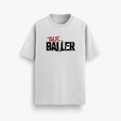 True Baller White Oversized 240 GSM Tee