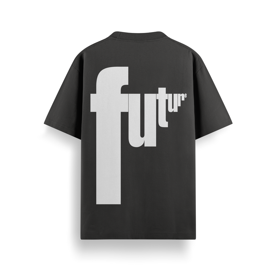 Future Type Black Oversized 240 GSM Tee