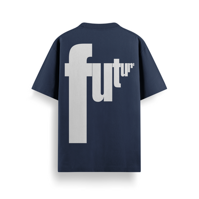 Future Type Navy Oversized 240 GSM Tee