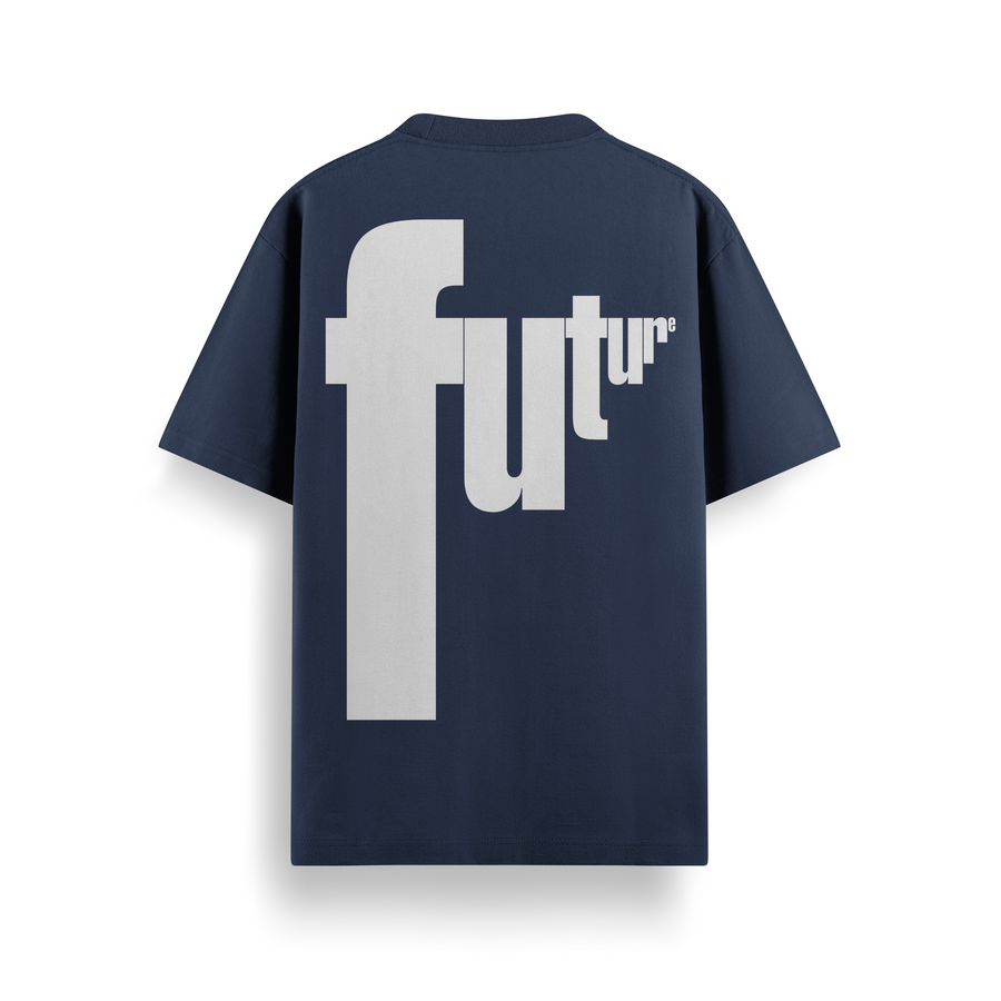 Future Type Navy Oversized 240 GSM Tee