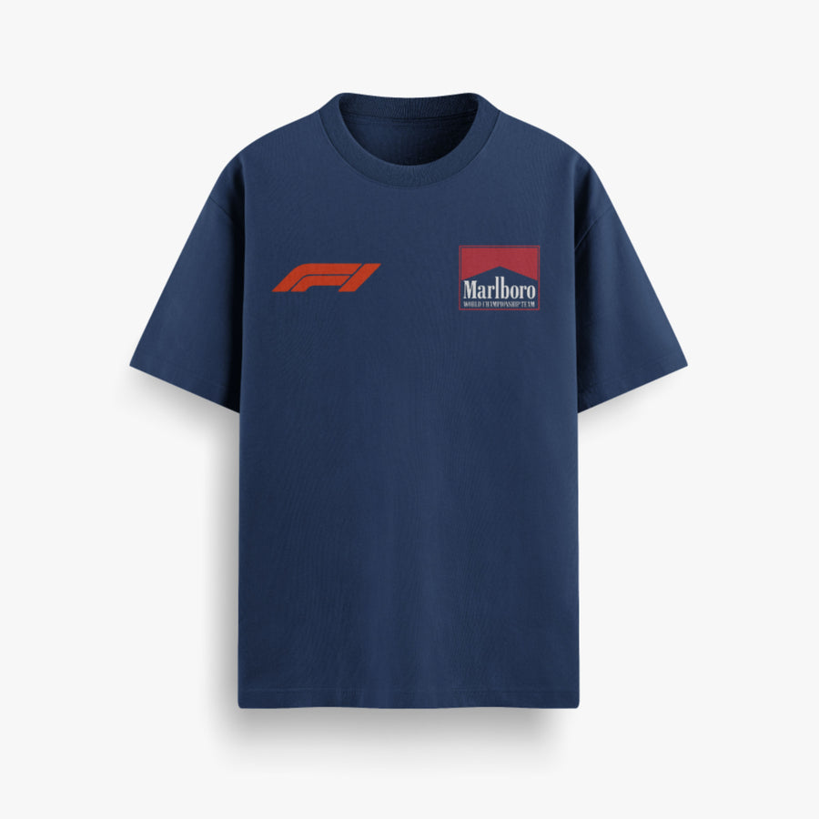 Marlboro Ferrari Navy Oversized 240 GSM Tee