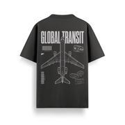 Global Transit Black Oversized 240 GSM Tee